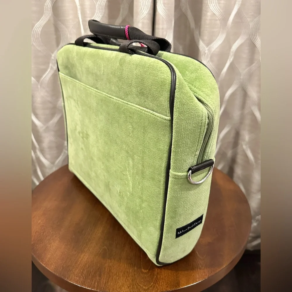 Melissa Beth Design Slim Orchard Green Laptop Tote W/ Adjustable Shoulder Strap